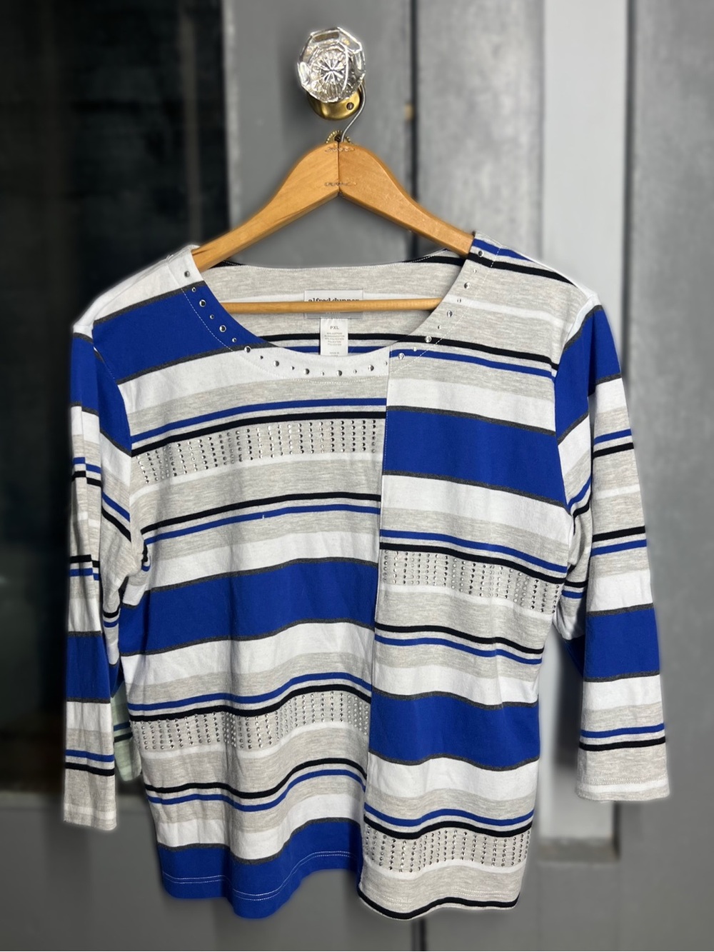 Striped Blue and White Women's Top